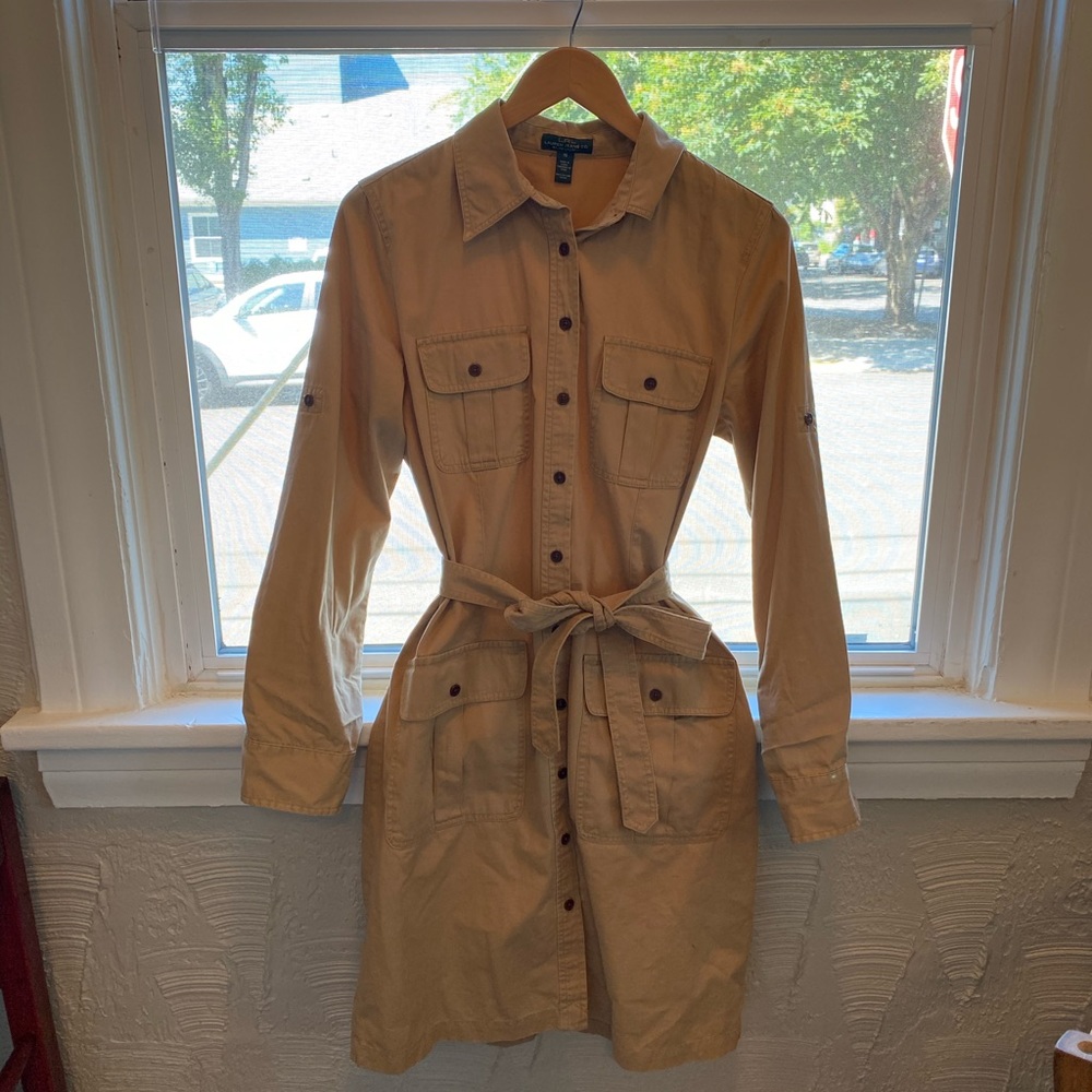 Ralph Lauren Tan Tie Dress